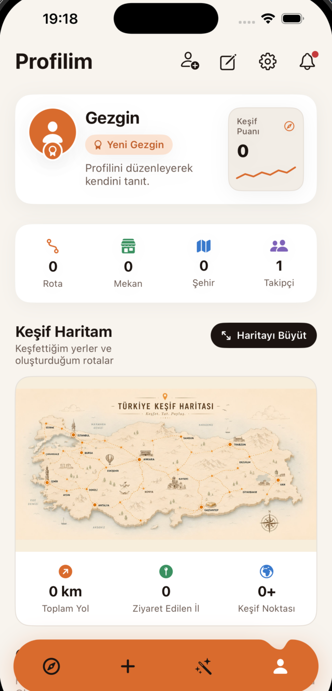 Profil ve keşif haritası